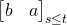 Rendered by QuickLaTeX.com \begin{align*} \begin{bmatrix} b & a \end{bmatrix}_{s \leq t} \end{align*}