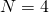 N = 4