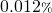 0.012{\scriptstyle \%}