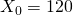 X_0 = 120