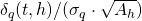 \delta_q(t,h)/(\sigma_q \cdot \sqrt{A_h})