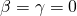 \beta = \gamma = 0