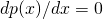 dp(x)/dx = 0